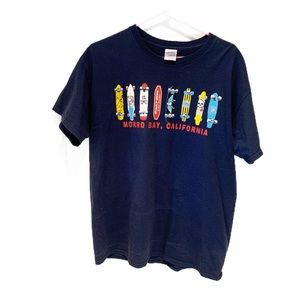 Gildan skater T shirt.  Says Moro Bay on front.  Size Large, blue base, used